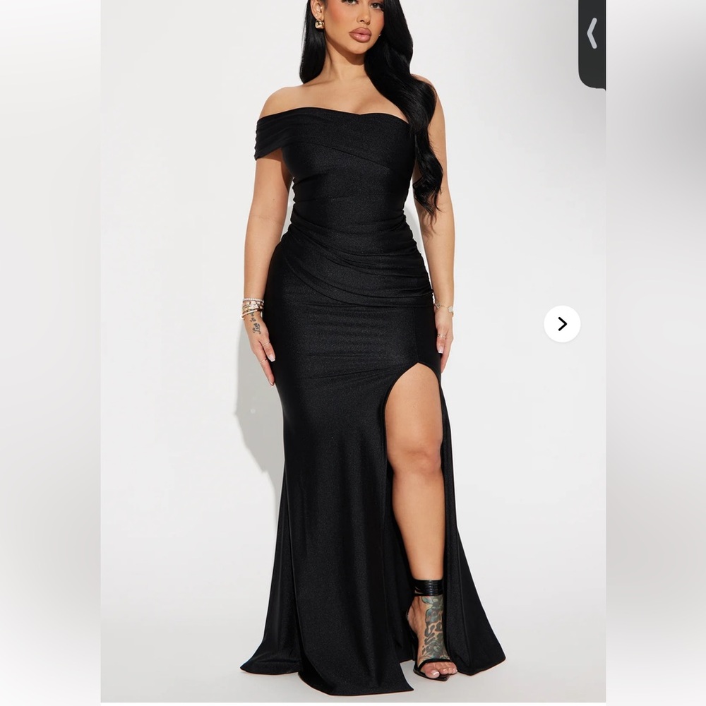 Fashion Nova Black One Shoulder Dress